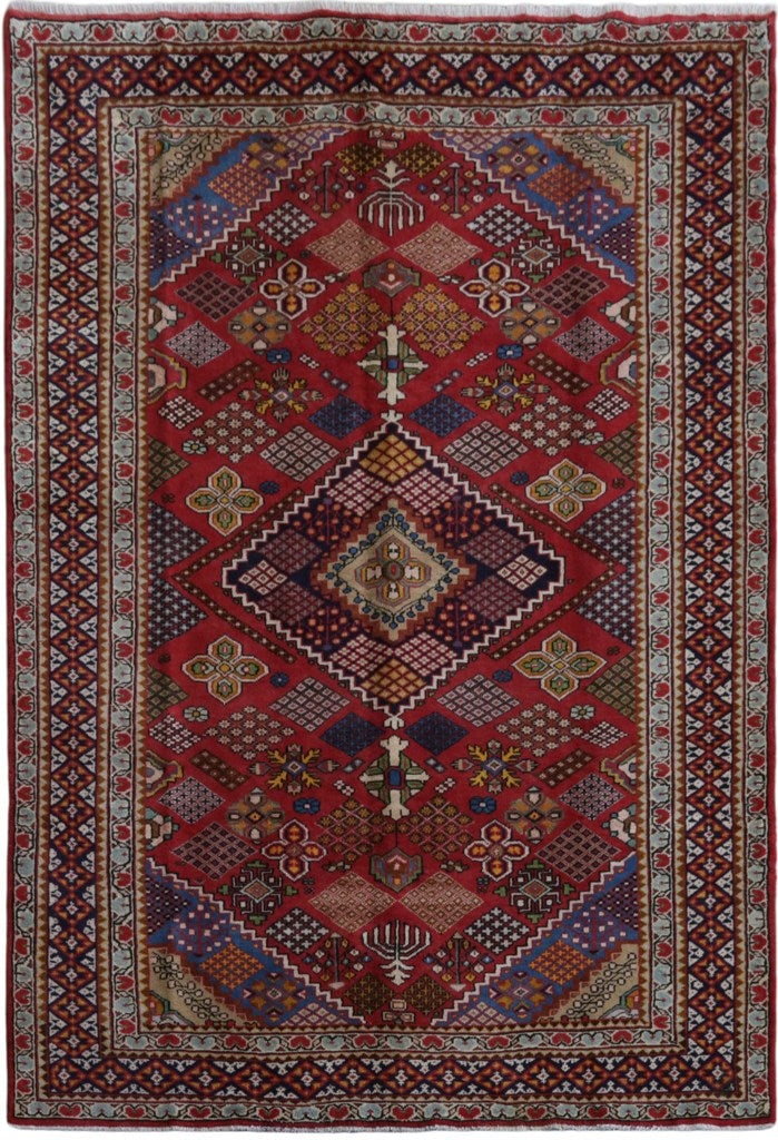 Handmade 7' x 10' Dusty Red Persian Hamadan Rug (1 of 6)