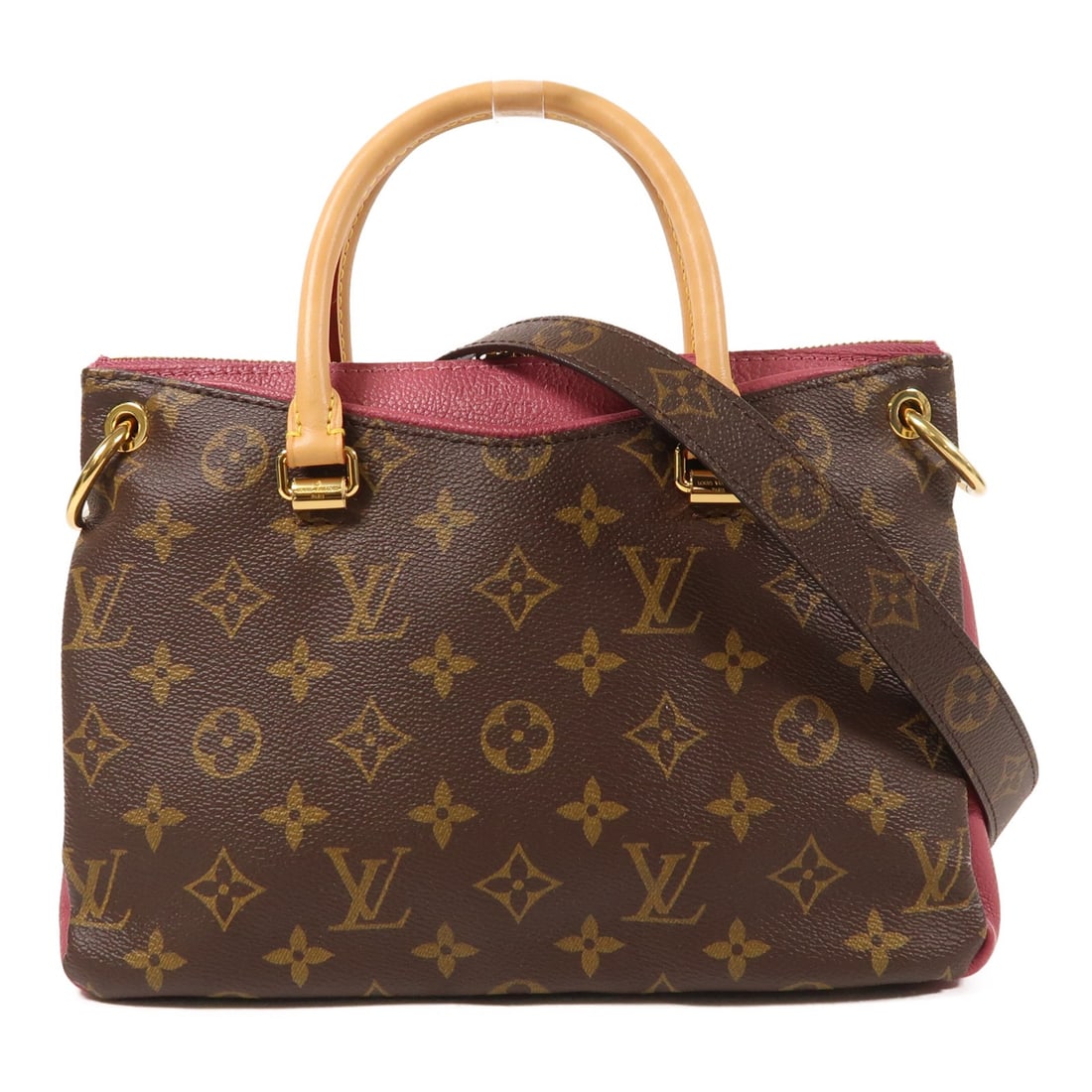 LOUIS VUITTON Pallas BB 2 Way Shoulder Bag Monogram Brown Pink: LOUIS VUITTON Pallas BB 2 Way Shoulder Bag Monogram Brown Pink This LOUIS VUITTON Pallas BB 2 Way Shoulder Bag is a stylish accessory that combines functionality with elegance. Crafted from durable PV