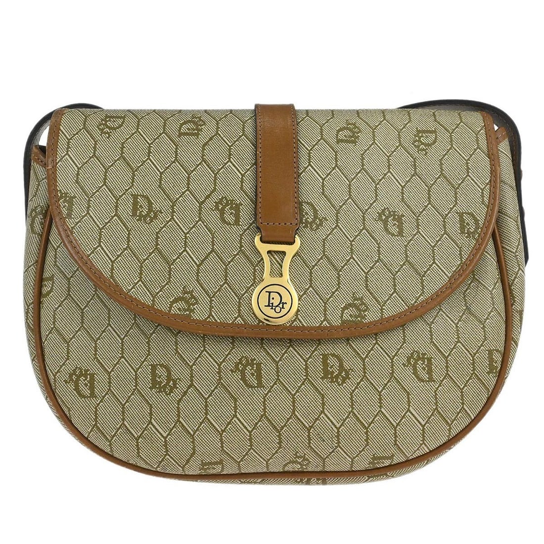 Dior Honeycomb Pattern Beige Small Shoulder Bag with Leather PVC Exterior (1 of 10)