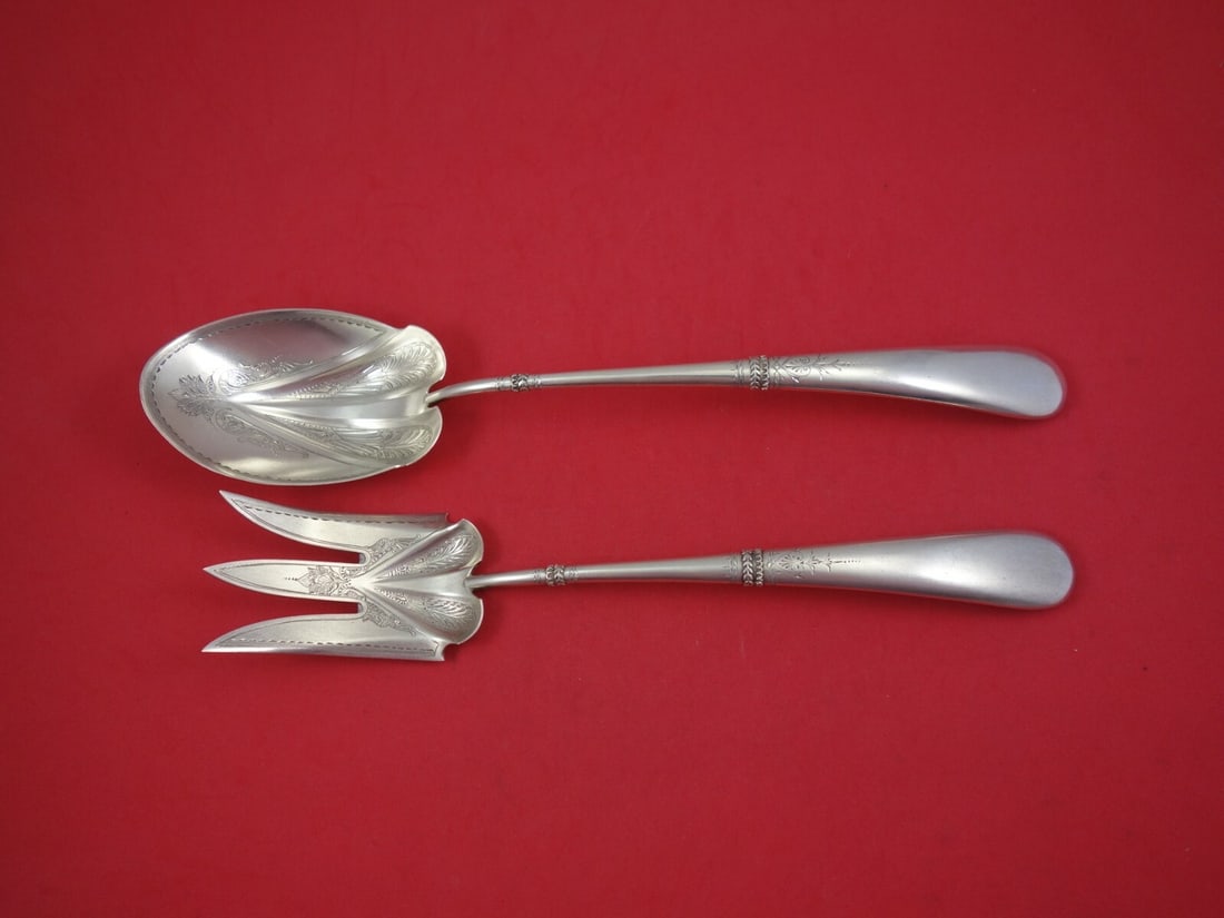 Gorham Sterling Silver 2pc Salad Serving Set Unknown Pattern 12in (1 of 3)