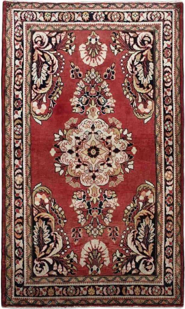 Handcrafted Berry Red Persian Hamadan Rug 3'11 x 5'3 Traditional Design: Handcrafted Berry Red Persian Hamadan Rug 3'11 x 5'3 Traditional Design Free continental US Shipping Elevate your home decor with this exquisite Berry Red Persian Traditional Hamadan Rug, a stunning p