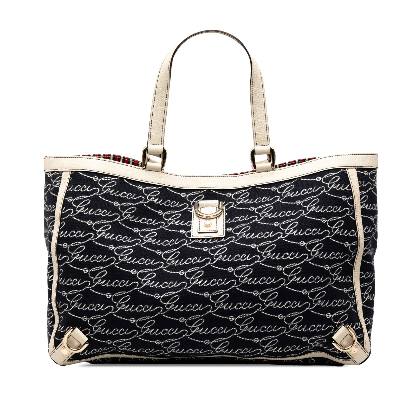 Gucci 85th Anniversary Canvas Logo D-Ring Tote Bag Blue (1 of 7)