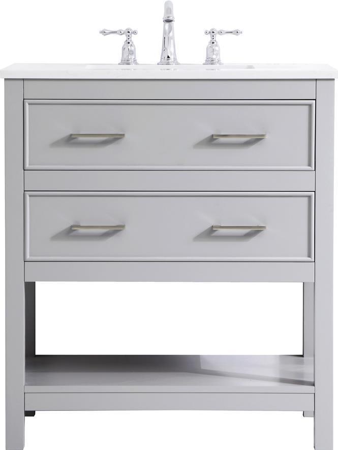 Elegant Lighting Grey Transitional Bathroom Vanity 34H 30W 30D: Elegant Lighting Grey Transitional Bathroom Vanity 34H 30W 30D This stylish grey bathroom vanity is perfect for compact spaces, featuring a transitional design that complements a variety of decors. Co