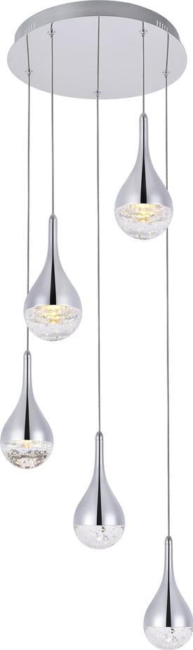 Elegant Lighting LED Ceiling Fixture Chrome Crystal 5 Bulbs (1 of 1)