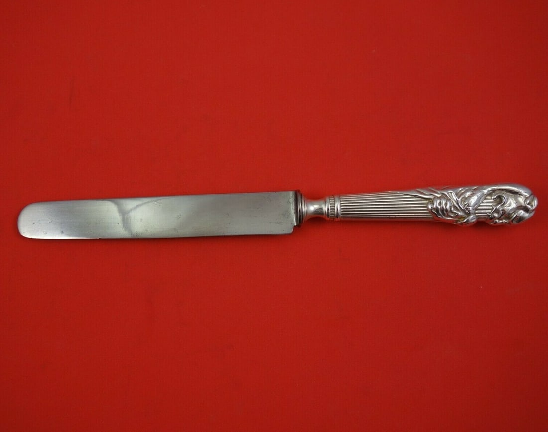 Christofle Peau de Lion Silverplate Dinner Knife Blunt 9 3/4": Christofle Peau de Lion Silverplate Dinner Knife Blunt 9 3/4" This elegant dinner knife from Christofle features the classic Peau de Lion pattern, showcasing a sterling silver hollow handle and a blun