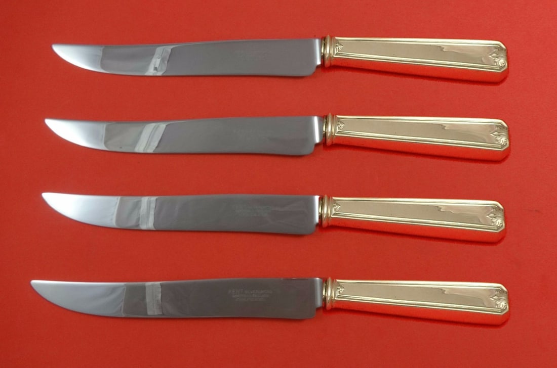Whiting Lady Baltimore Sterling Silver Steak Knife Set 4pc Texas Sized (1 of 1)