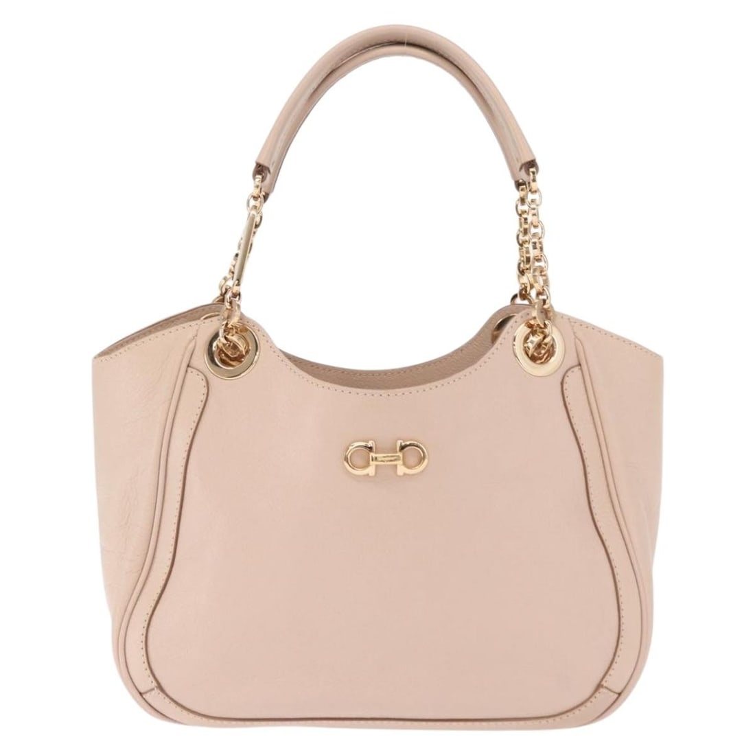 Betulla Chain Tote Pink Leather Handbag by Salvatore Ferragamo (1 of 18)