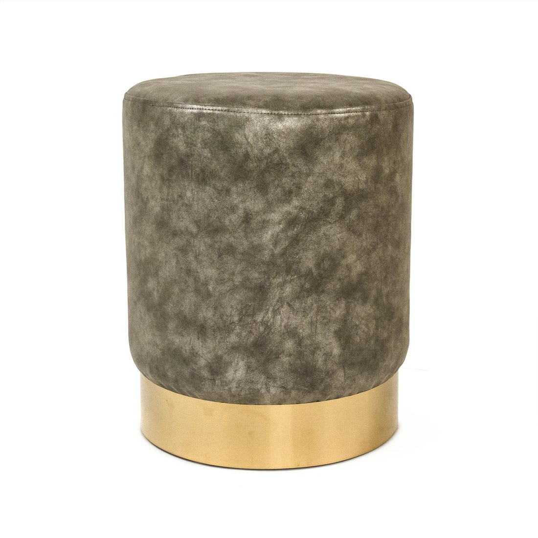 Zentique Rustic Distressed Grey PU Stool 17H 14W 14D (1 of 4)
