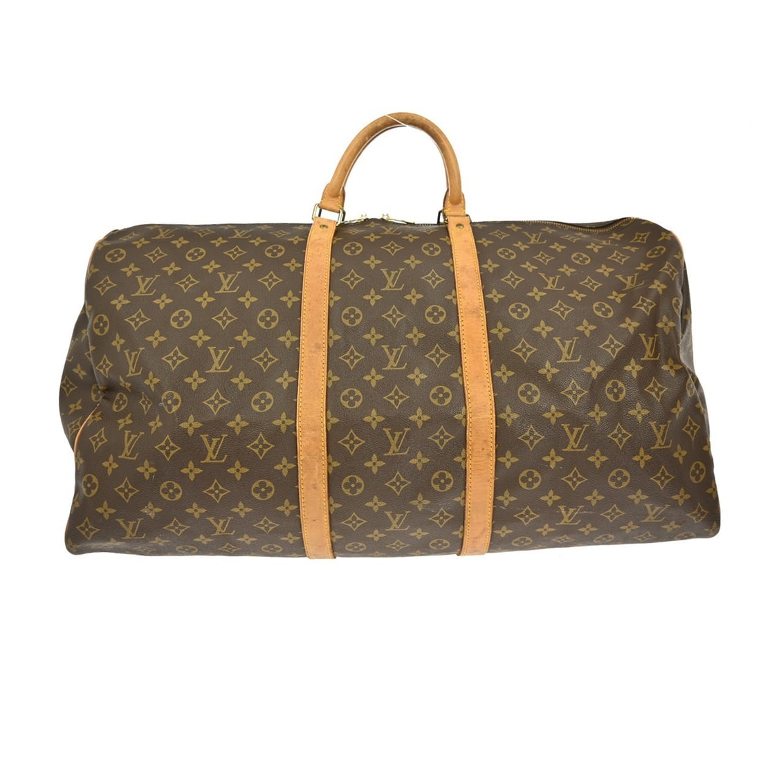 Louis Vuitton Monogram Canvas Keepall 60 Travel Duffle Bag: Louis Vuitton Monogram Canvas Keepall 60 Travel Duffle Bag This Louis Vuitton Keepall 60 bag features the iconic monogram canvas in brown, designed for unisex use. Crafted in France, the bag offers sp