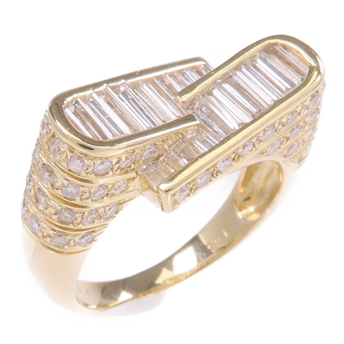 18K Yellow Gold Diamond Ring Size 6 for Women (1 of 8)