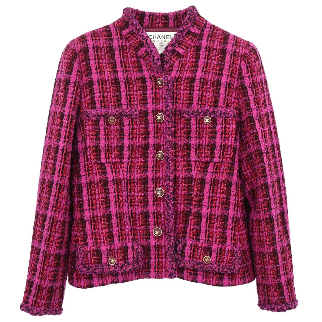 Pink Wool Blend Chanel Vintage Single Breasted Jacket Size 42 (1 of 11)