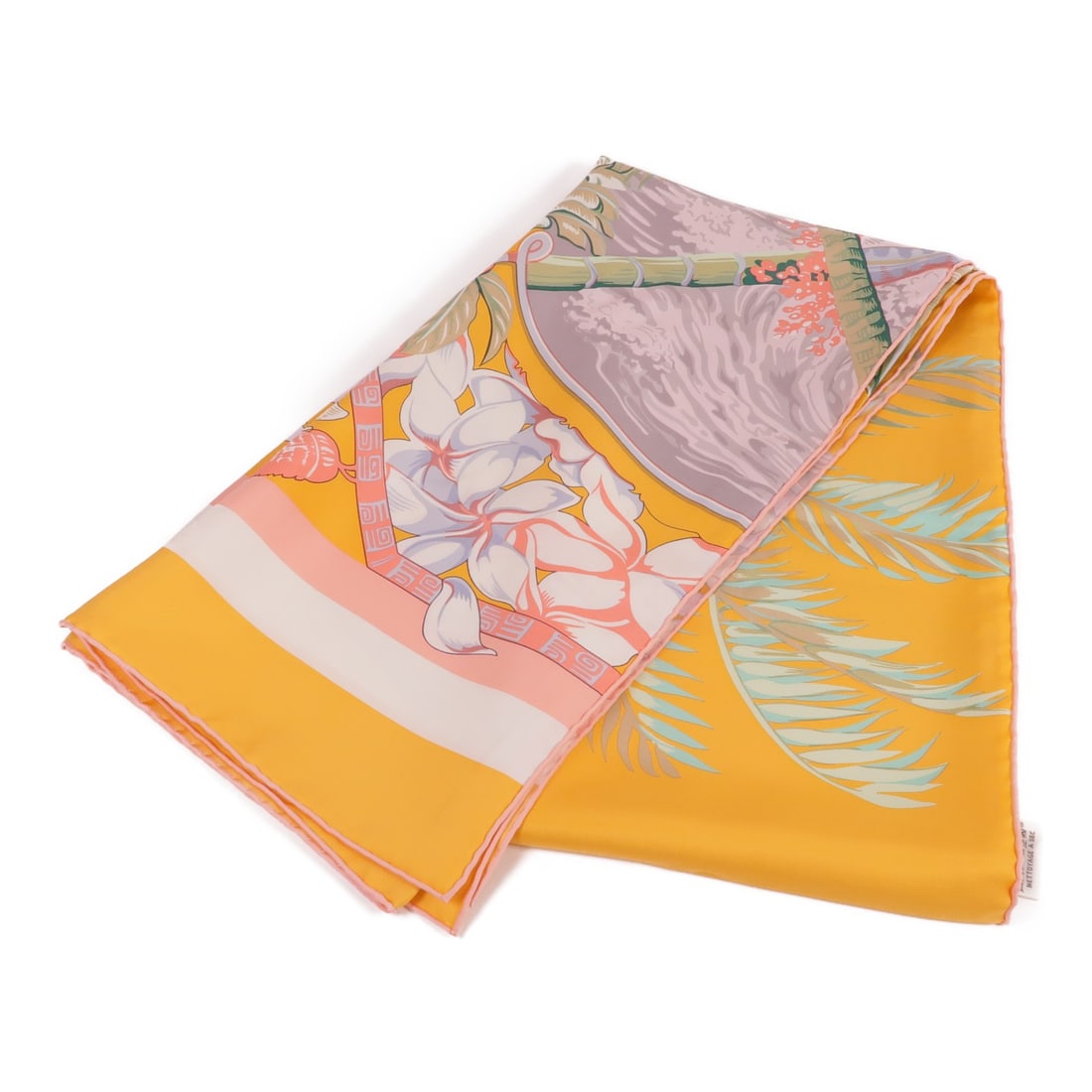 HERMES Orange Silk Scarf Made in France (1 of 10)