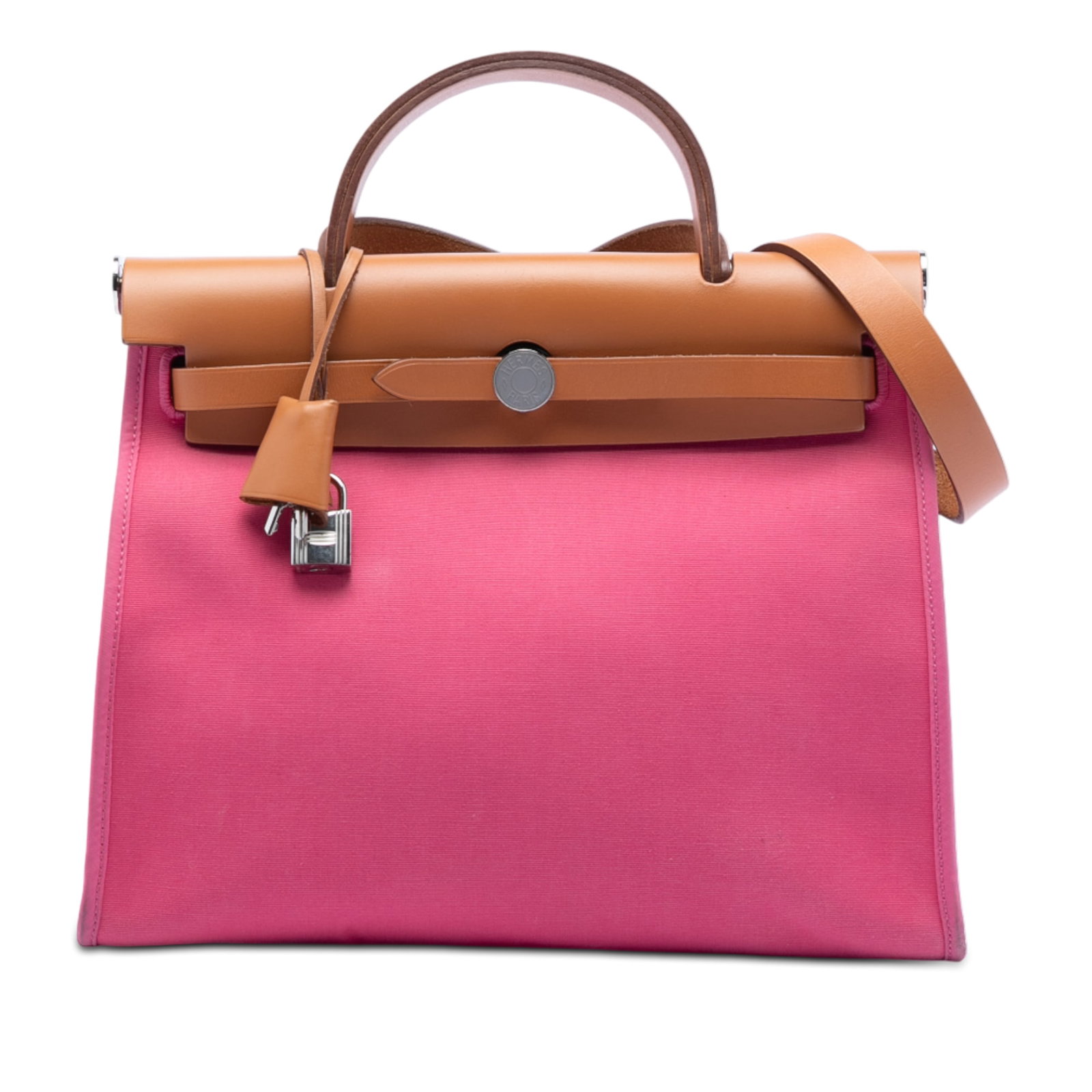 Pink Canvas Herbag Zip 31 Shoulder Bag with Leather Trim by Hermes (1 of 8)