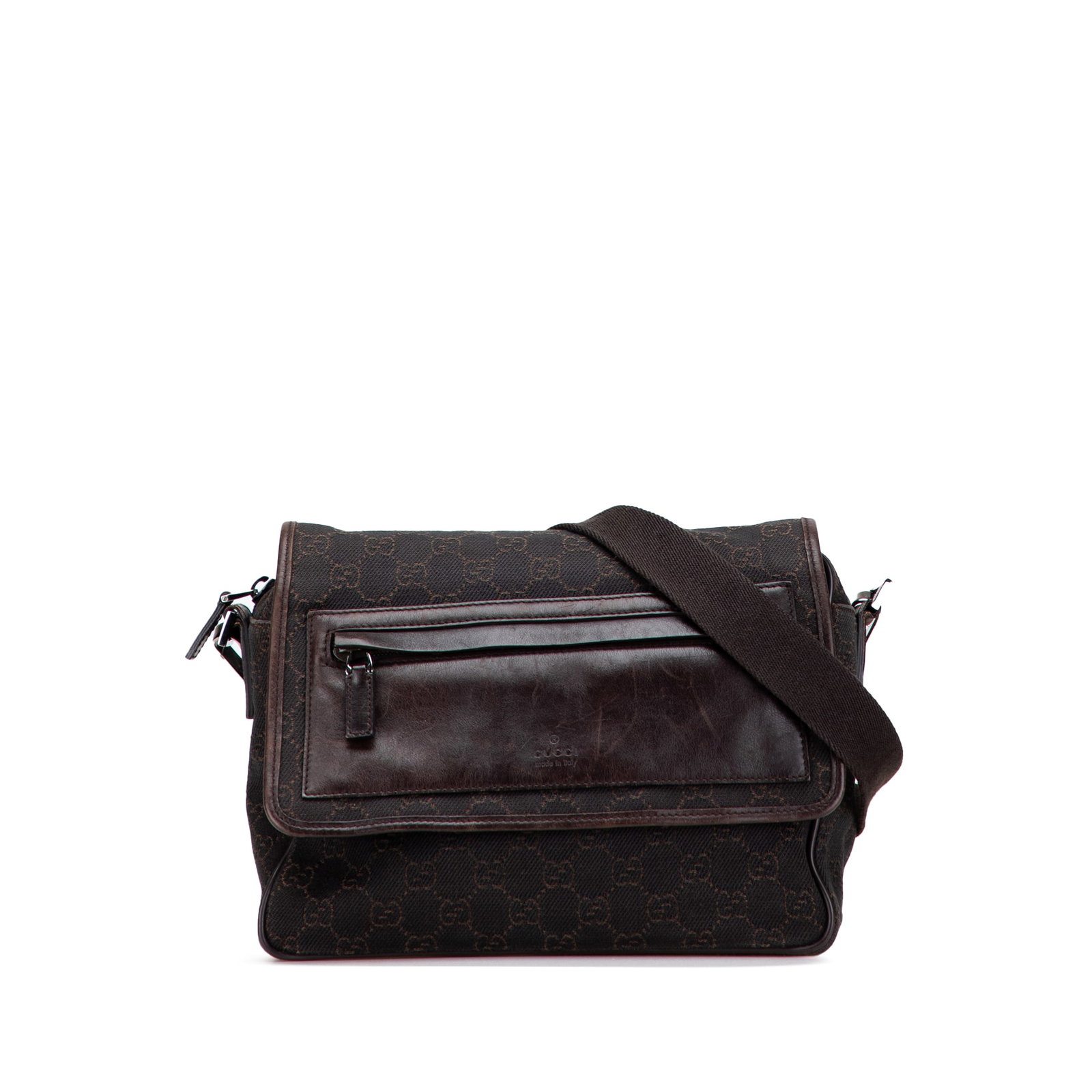 Gucci GG Canvas Crossbody Bag Brown Fabric Italy (1 of 10)