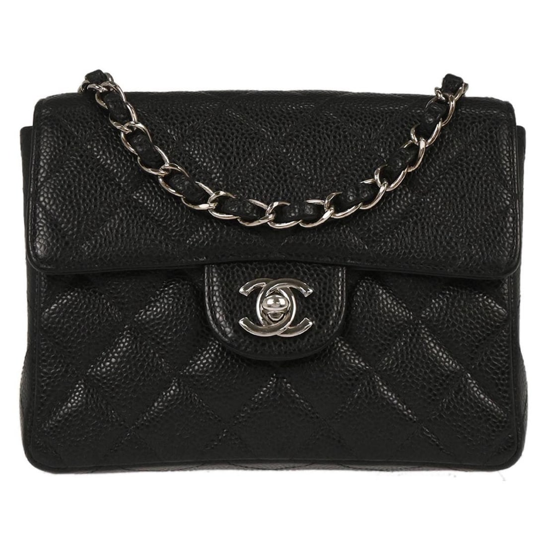 Mini Classic Square Black Caviar Leather Flap Bag by Chanel (1 of 12)