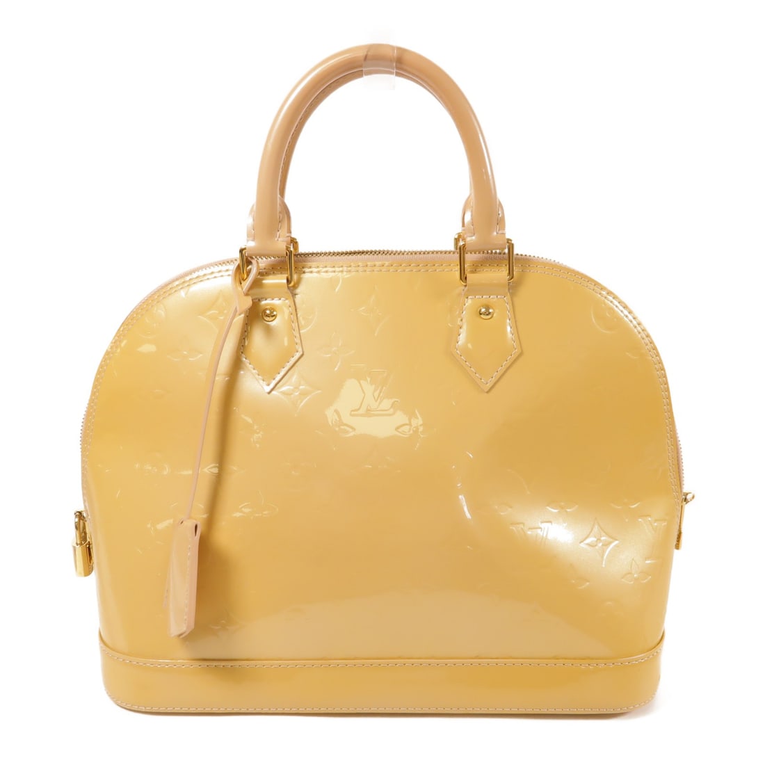 LOUIS VUITTON Vernis Alma PM Handbag Yellow Patent Leather GHW (1 of 14)
