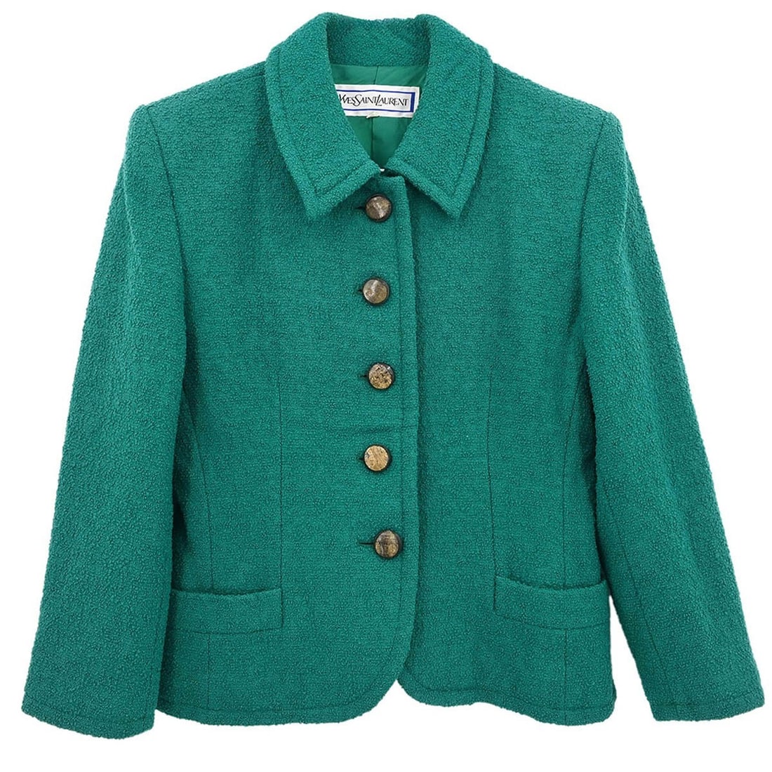 Yves Saint Laurent Green Wool Single Breasted Jacket #L (1 of 10)