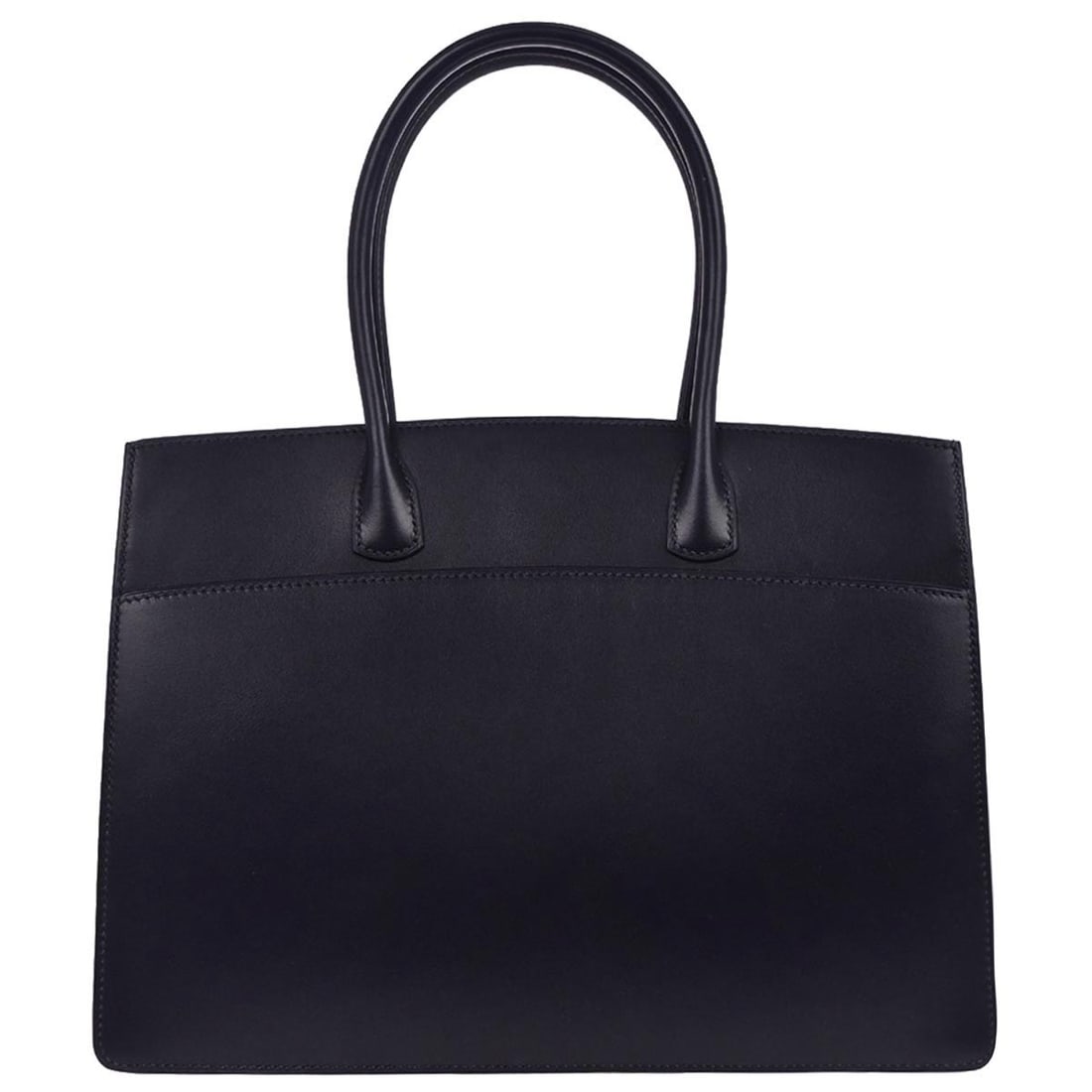 Hermes White Bus PM Navy Leather Small Tote with Double Handles (1 of 11)