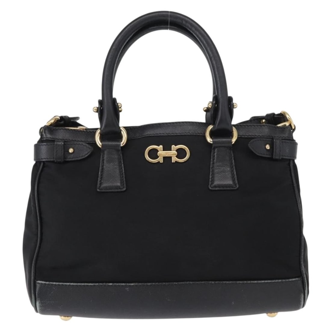 Gancini Black Nylon Handbag by Salvatore Ferragamo (1 of 18)