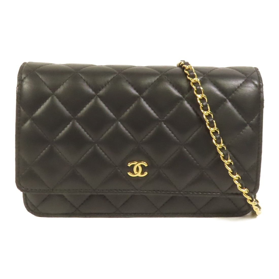 Chanel Black Lambskin Wallet On Chain Shoulder Bag Gold Hardware (1 of 16)