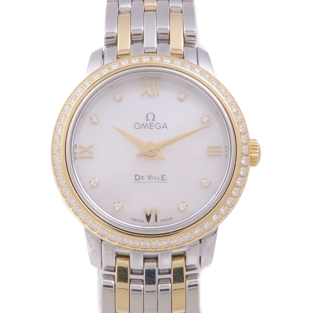 OMEGA De Ville Prestige Quartz Watch SS and 18K Yellow Gold White Dial (1 of 16)