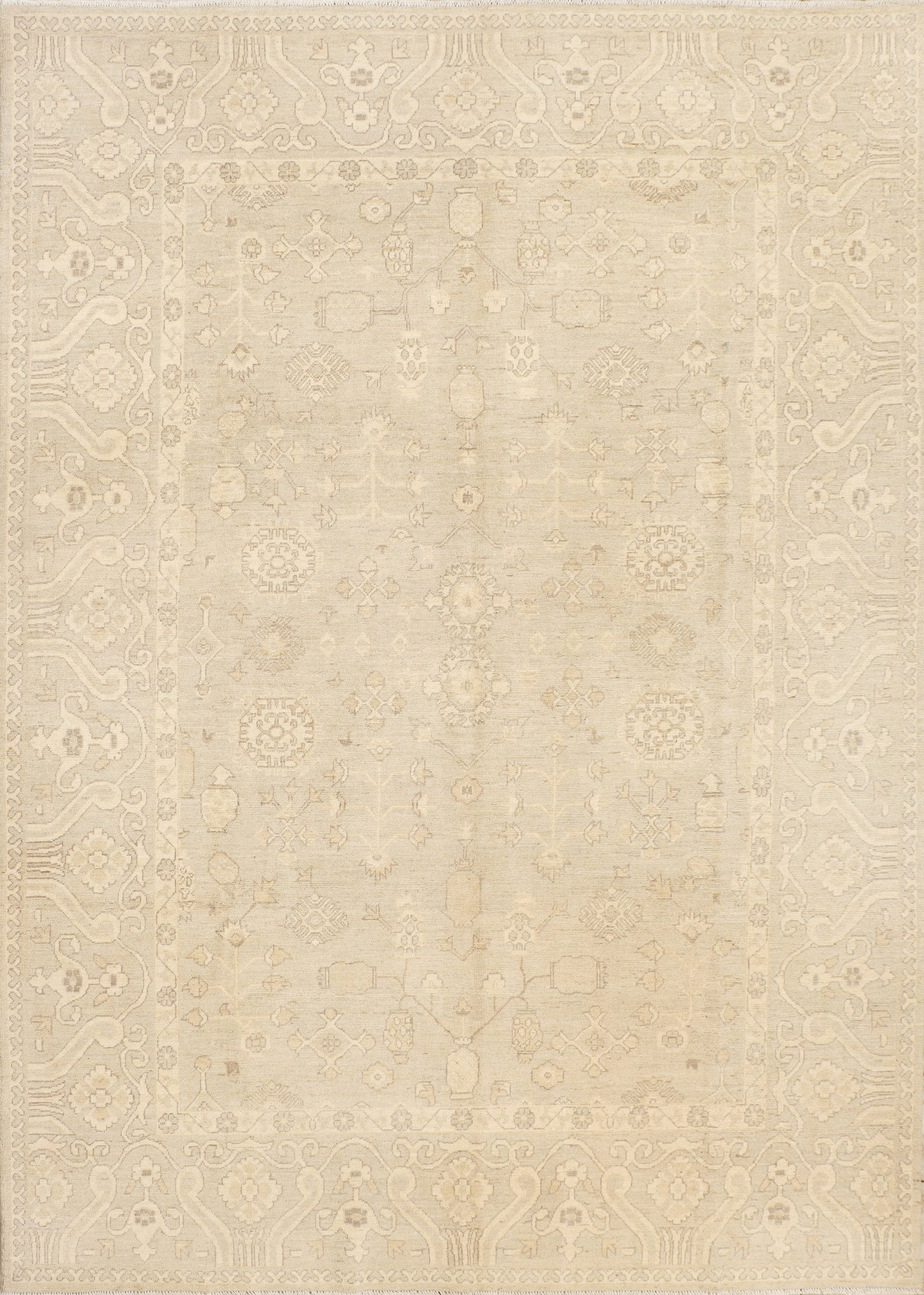 Handmade 11.8 x 8.4 Khotan Chobi Rug Fine Wool Multi-Light Colors: Handmade 11.8 x 8.4 Khotan Chobi Rug Fine Wool Multi-Light Colors Free continental US Shipping Enhance your living space with this exquisite Khotan Chobi Rug, measuring 11.8 x 8.4 feet. Handwoven in P