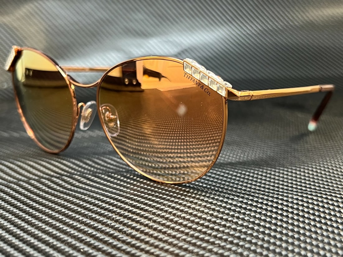 Tiffany & Co. TF3073B 61396F Rubedo Gold Round Sunglasses 59mm (1 of 4)