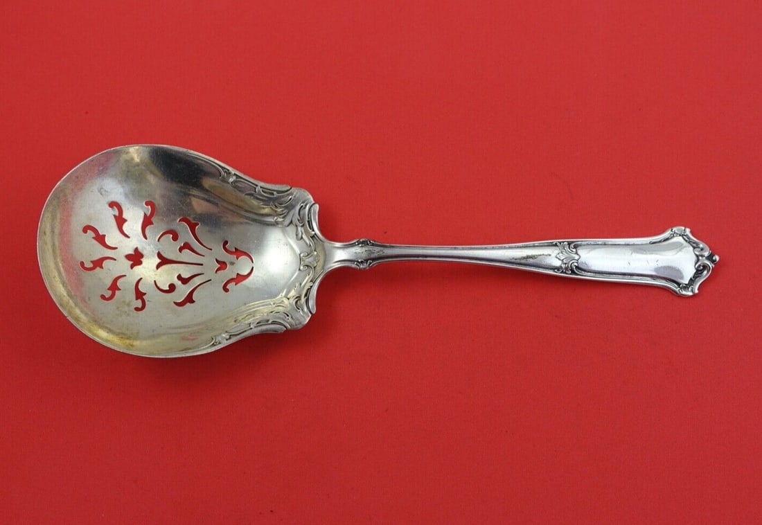Wallace Saxon Sterling Silver Serving Spoon 9 1/8 Inch (1 of 2)
