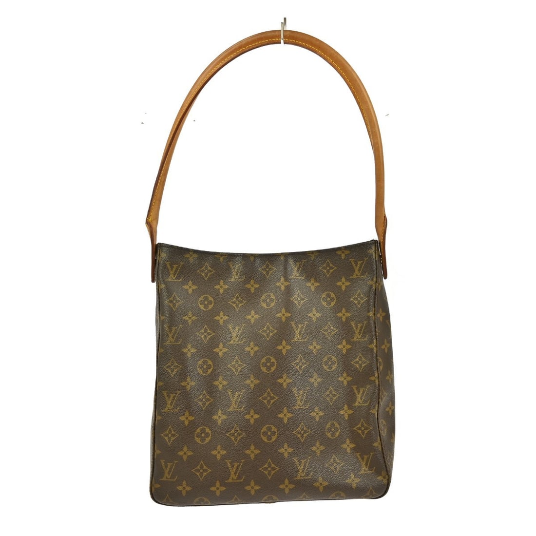 Looping GM Shoulder Bag by Louis Vuitton in Monogram Canvas: Looping GM Shoulder Bag by Louis Vuitton in Monogram Canvas This pre-owned Louis Vuitton Looping GM shoulder bag features the iconic monogram canvas in brown and is designed for women. The bag shows s
