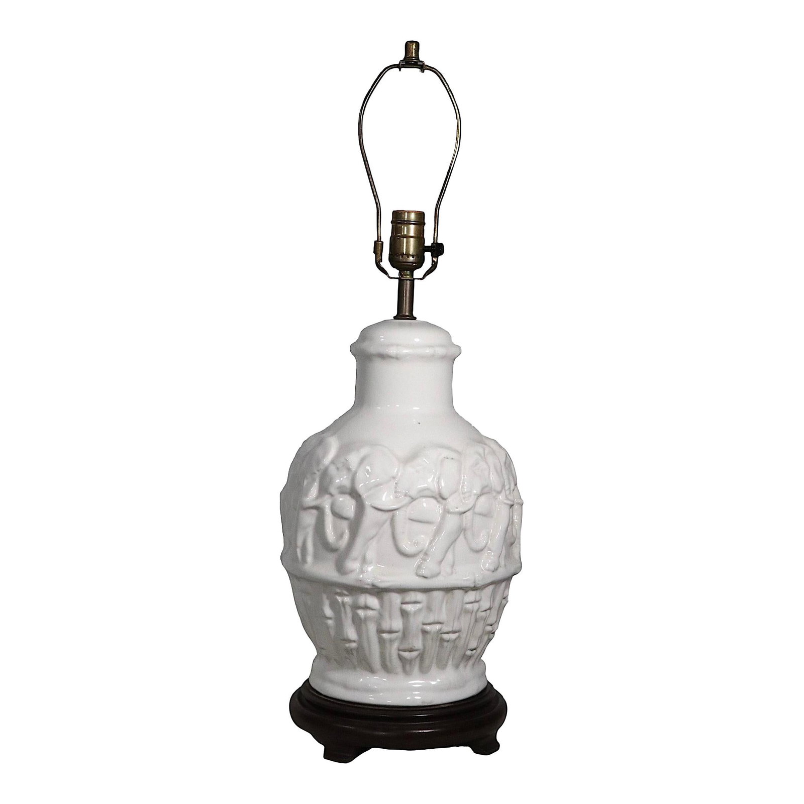 Reposse White Ceramic Table Lamp with Elephant Design (1 of 10)