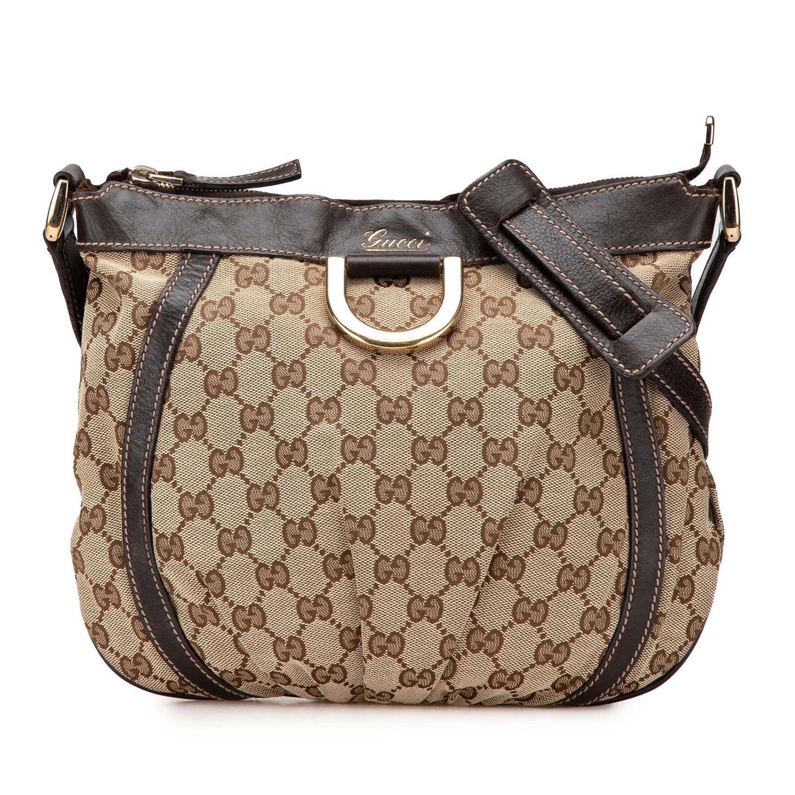 Gucci Abbey D Ring GG Canvas Beige Crossbody Shoulder Bag (1 of 14)