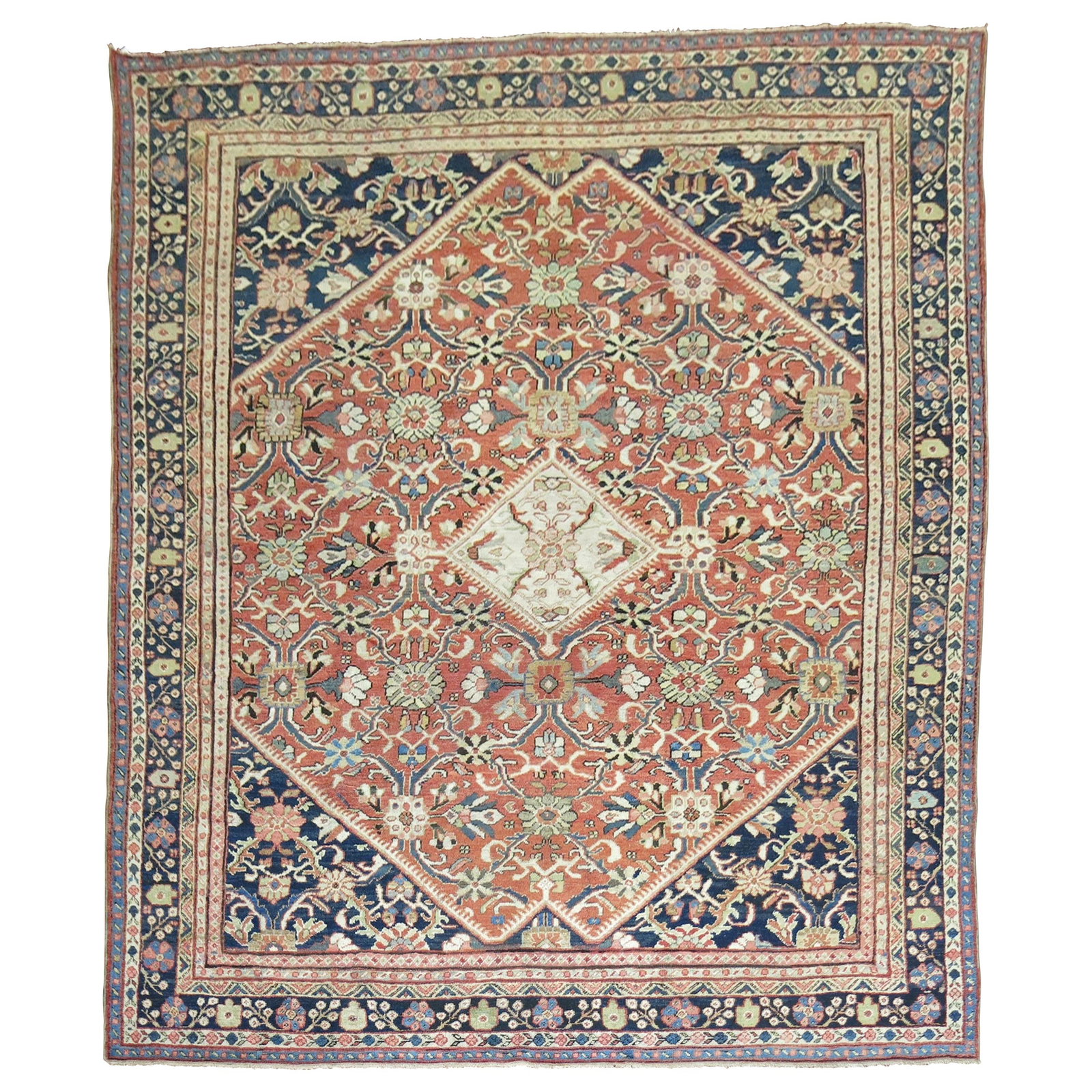 Early 20th Century Persian Mahal Wool Rug 9'8" x 12'3" (1 of 11)