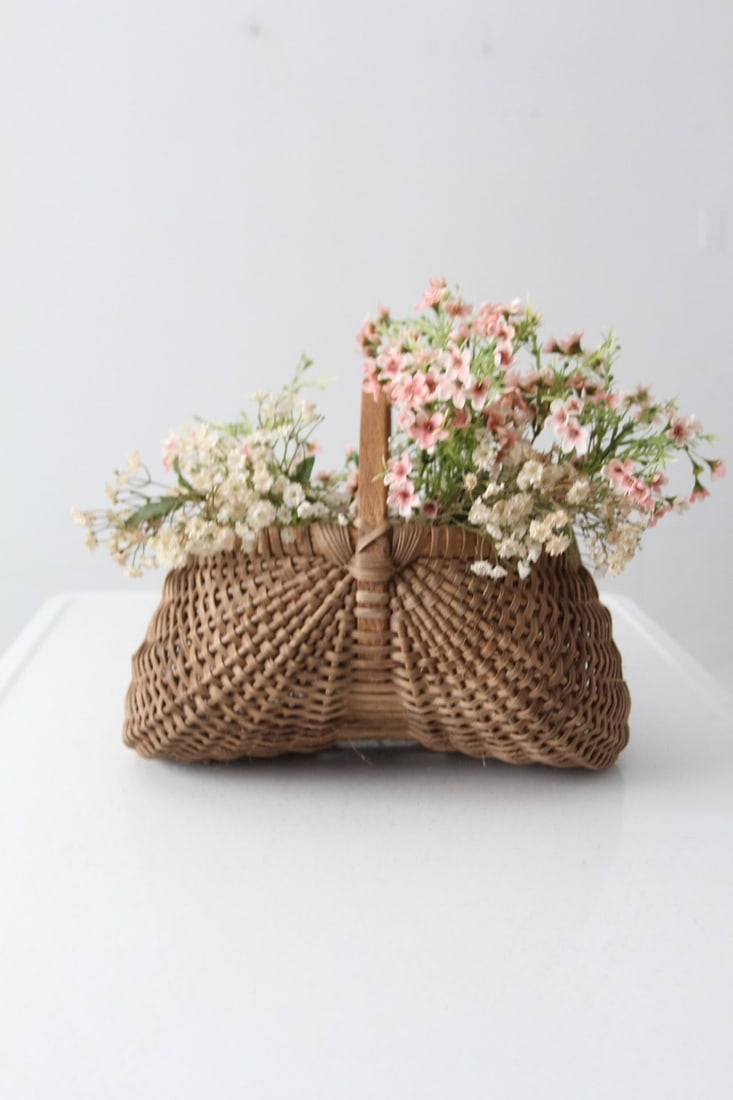 Handcrafted Vintage Buttocks Basket 10.5in for Garden or Home Use (1 of 10)