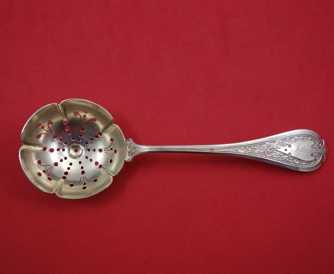 Wendt Florentine Sterling Silver Sugar Sifter 5 7/8 Inch Monogrammed (1 of 2)