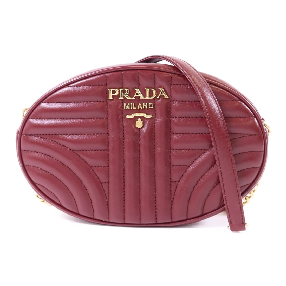 PRADA Red Calfskin Leather Shoulder Bag 1BH131 GHW (1 of 18)