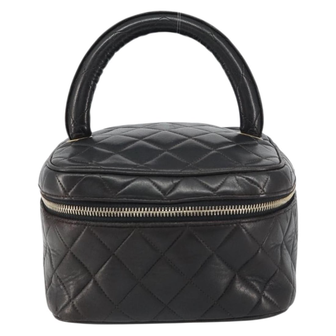 Black Quilted Leather Vintage Chanel Cosmetic Bag 16cm (1 of 18)