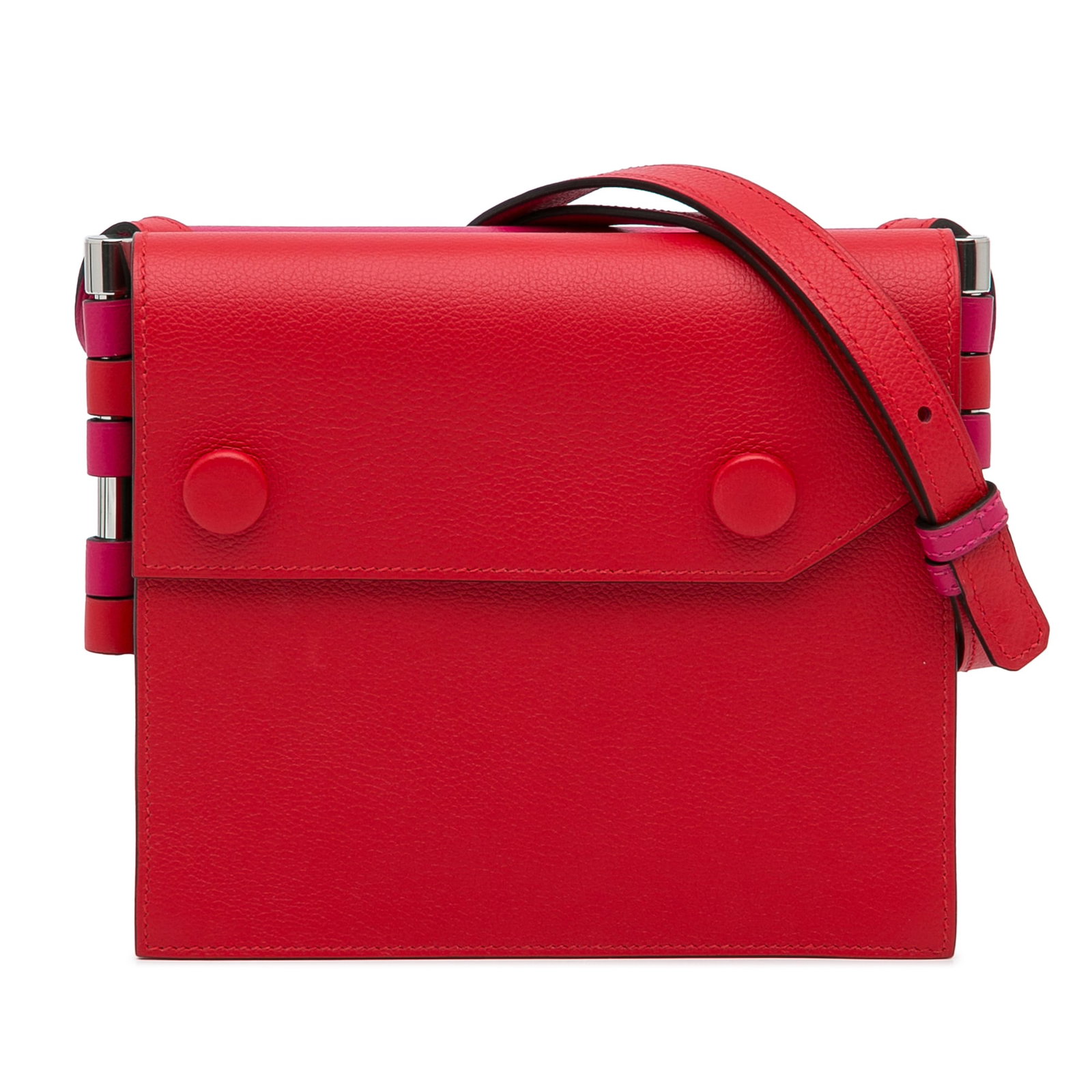 Hermes Evercolor Twins Leather Crossbody Bag Red with Dust Bag and Box (1 of 10)