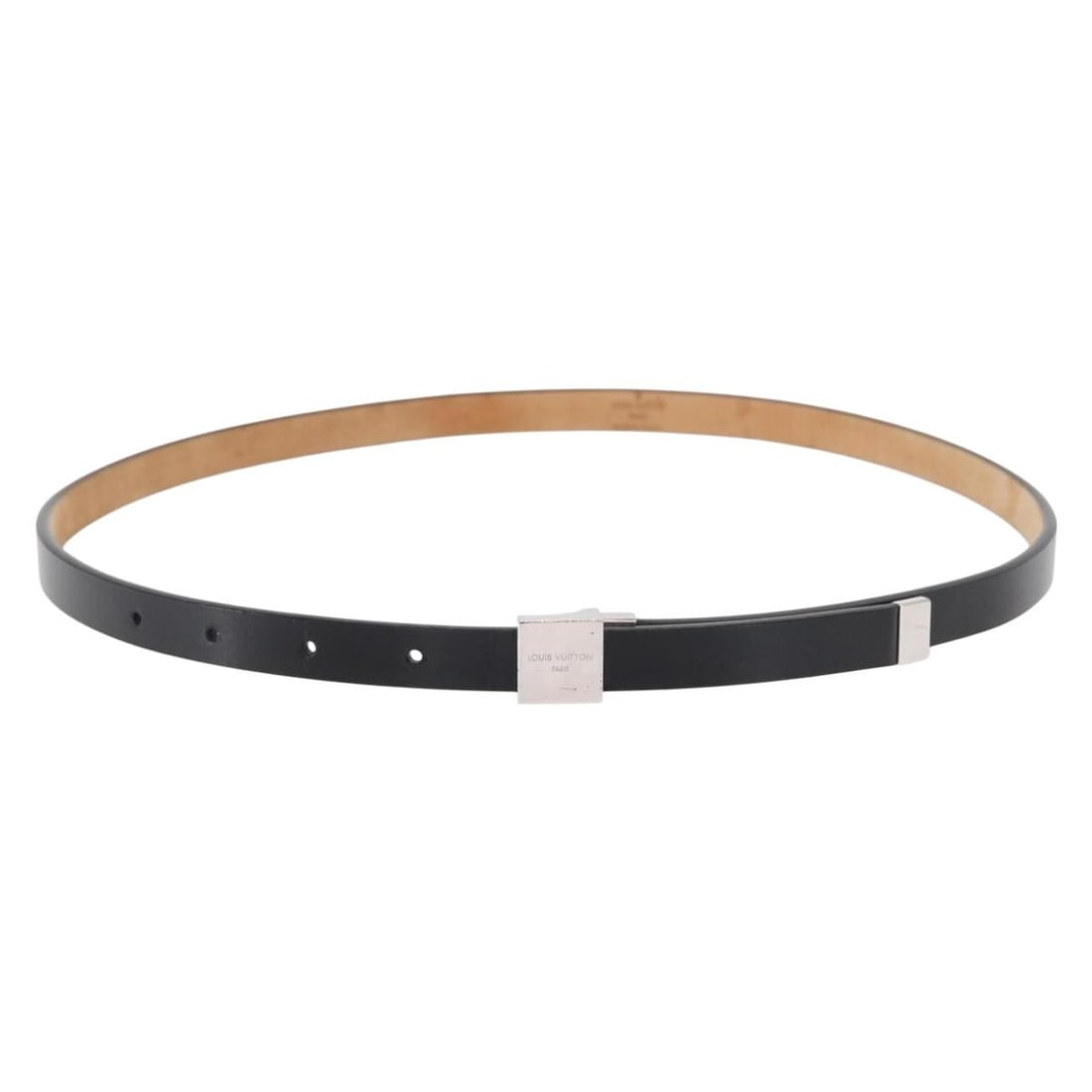 Black Leather Carre Belt by Louis Vuitton 37 Inch Made in Spain (1 of 11)