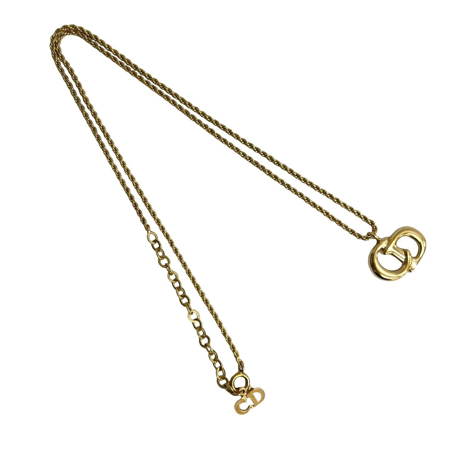 Gold Plated Pendant Necklace with CD Logo by Dior (1 of 5)