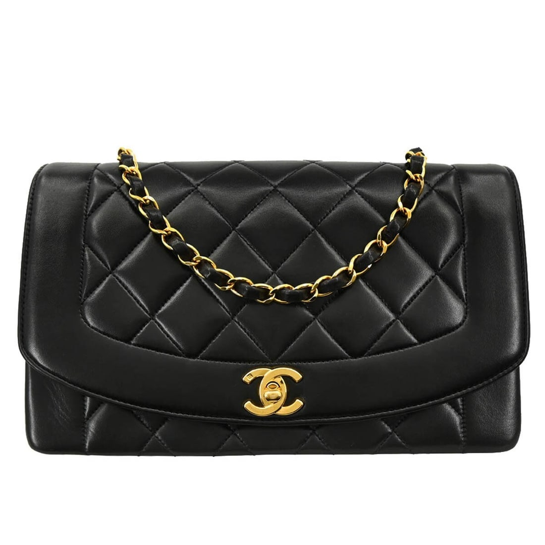Chanel Black Lambskin Medium Diana Quilted Shoulder Bag (1 of 13)