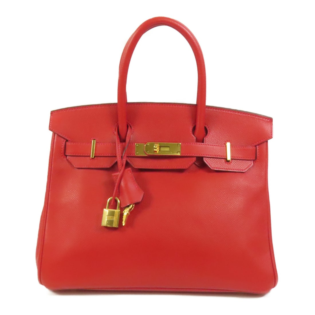 Hermes Birkin 30 Red Epsom Leather Gold Hardware Calfskin Handbag (1 of 15)