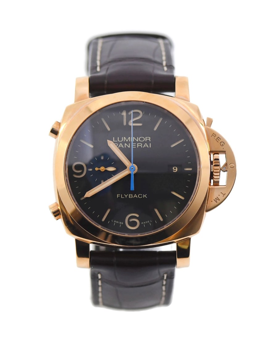 Panerai Luminor Flyback 18K Rose Gold Watch PAM00525 with Box and Papers (1 of 5)