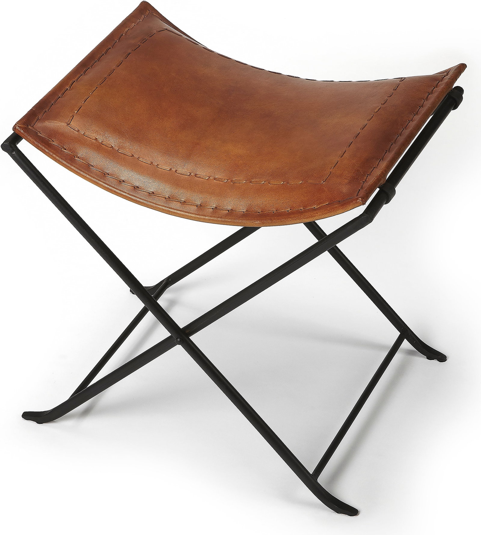Butler Melton Stool Brown Leather Transitional Design (1 of 9)