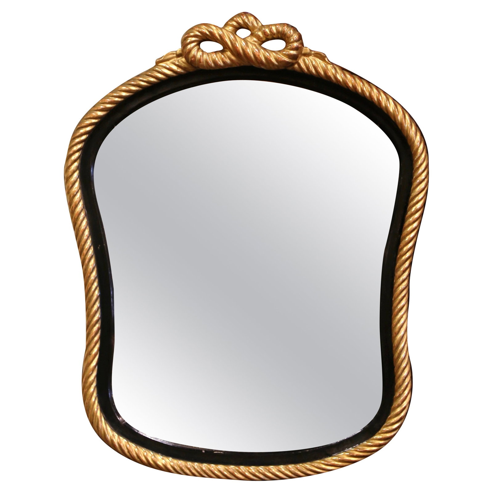 French Gilt Rope Motif Mirror with Black Border Circa 1960 (1 of 10)