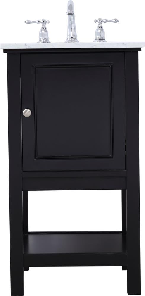 Elegant Lighting 19-Inch Black Contemporary Bathroom Vanity: Elegant Lighting 19-Inch Black Contemporary Bathroom Vanity This elegant 19-inch black bathroom vanity combines contemporary style with practical storage solutions. Crafted from solid wood, it feature