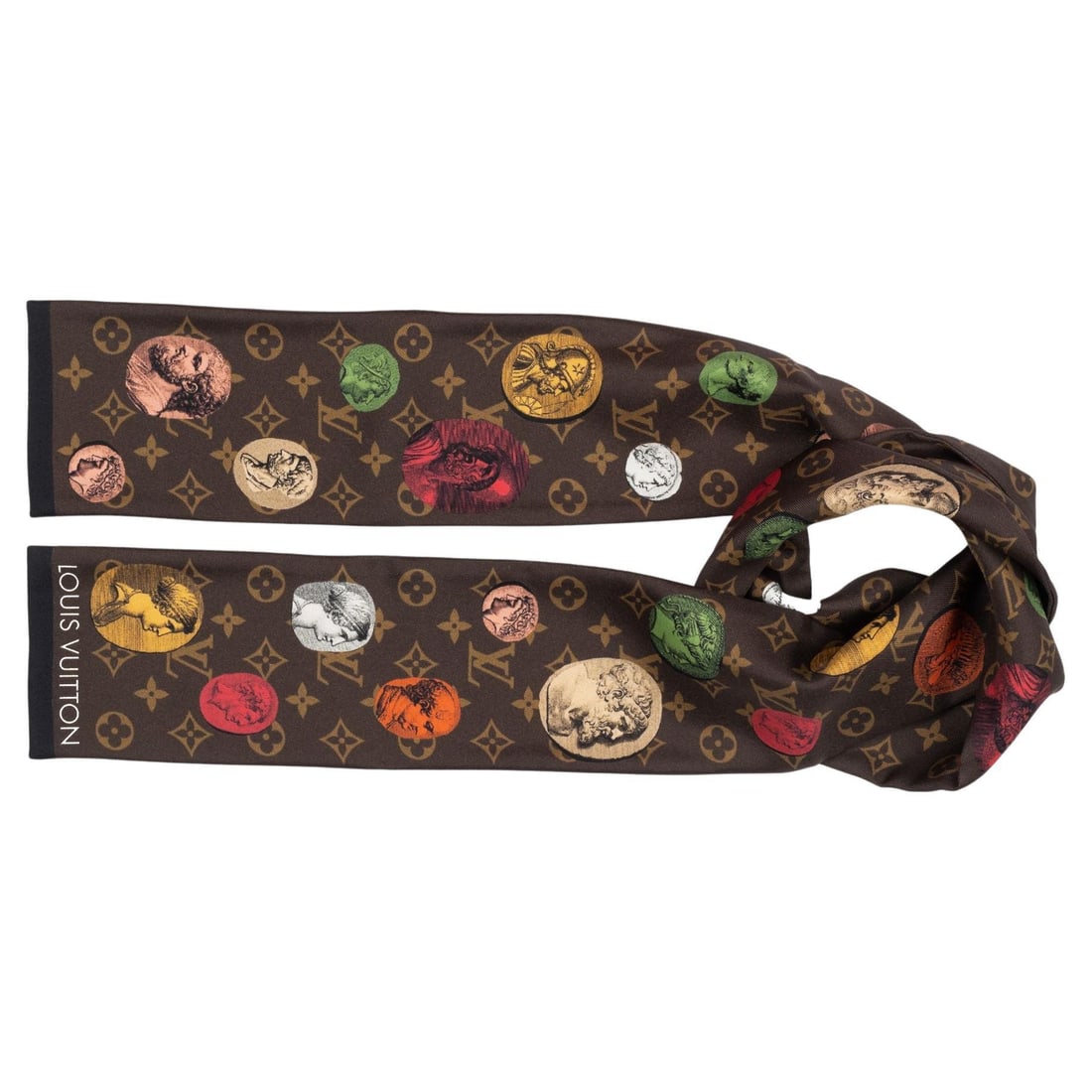 Limited Edition Louis Vuitton Fornasetti Silk Bandeau Scarf 46 in (1 of 4)