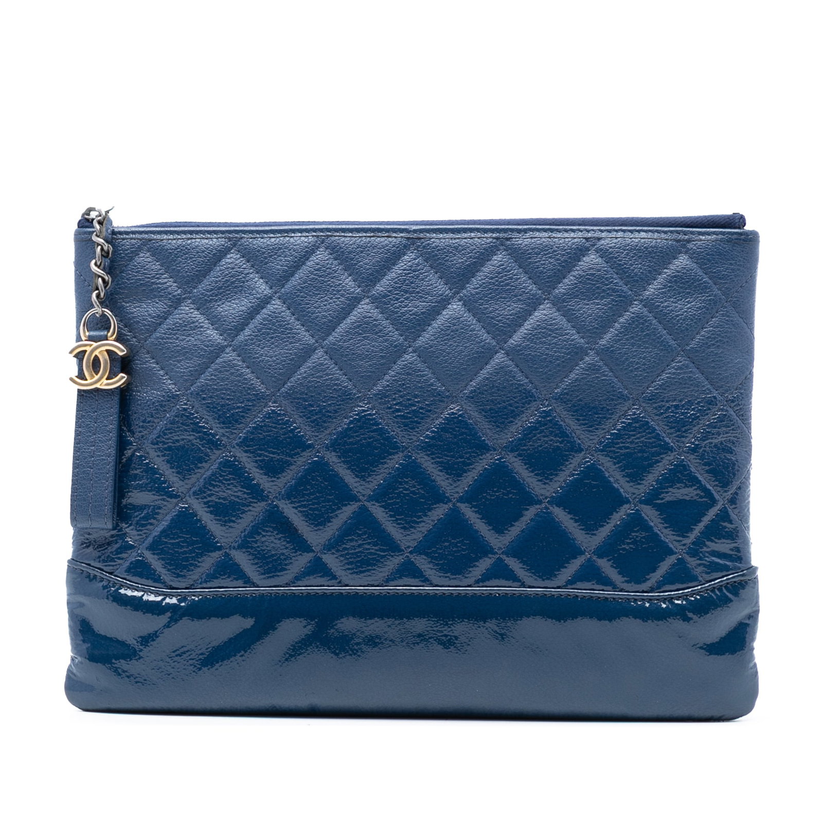 Chanel Gabrielle O Case Blue Quilted Calfskin Medium Clutch Bag (1 of 7)