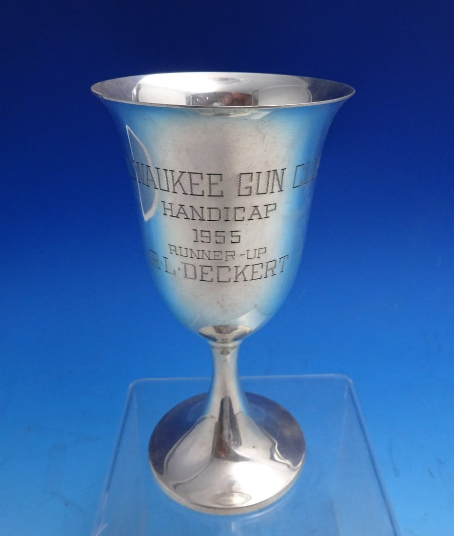 Sterling Silver Milwaukee Club Water Goblet by Preisner 6 3/8 Inch 3.67 ozt (1 of 7)