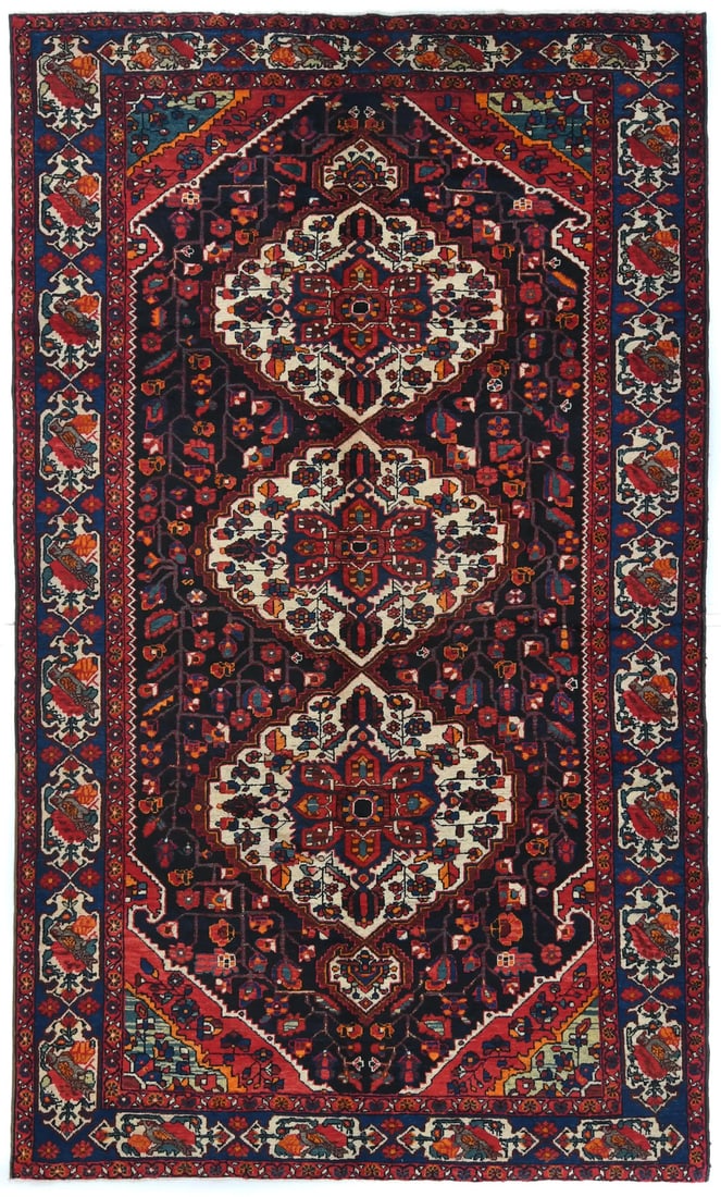 Handmade Vintage Wool Floral Tribal Rug 6'4 x 11'2 Eco Friendly (1 of 10)