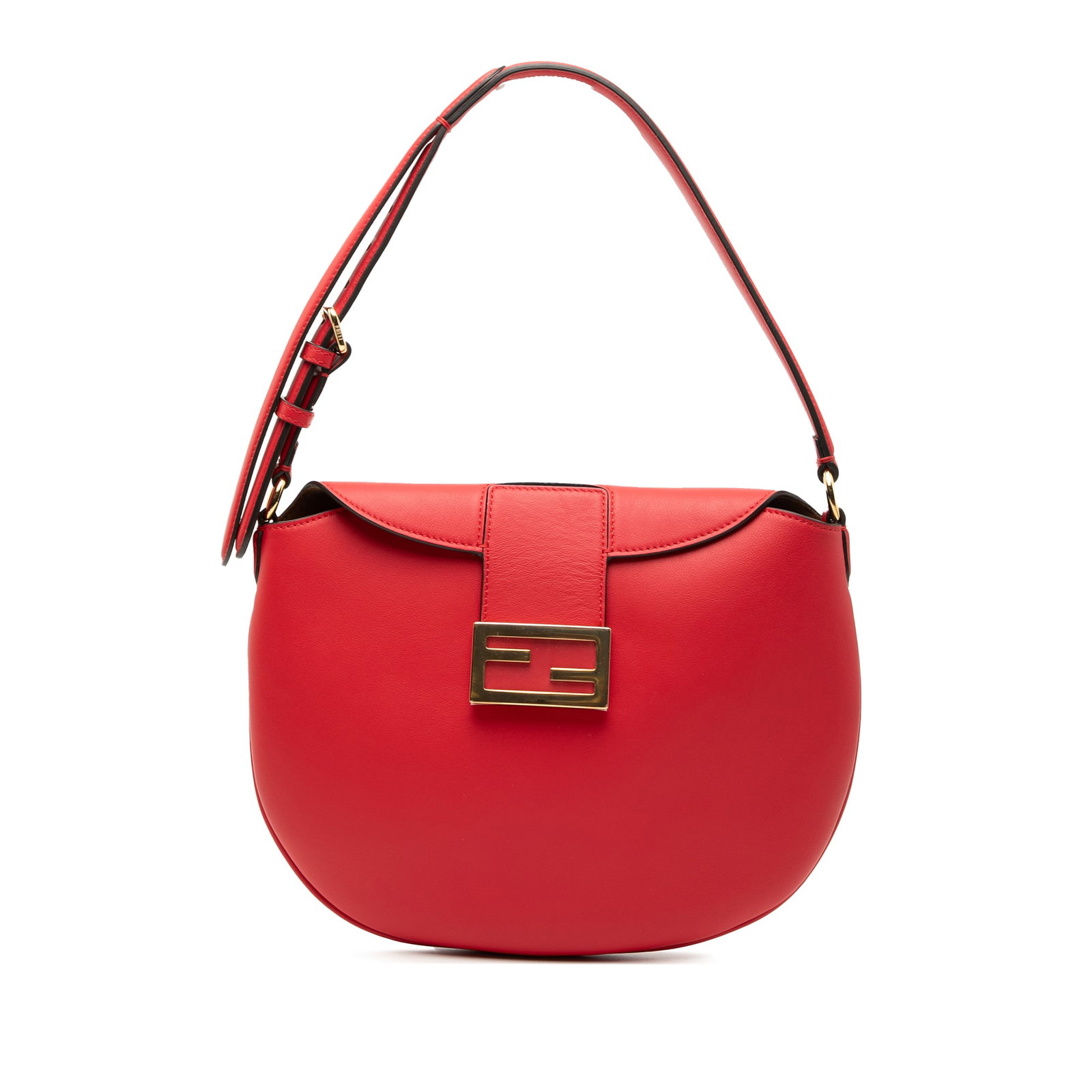 Red Fendi Croissant Small Hobo Bag with Adjustable Leather Strap (1 of 8)